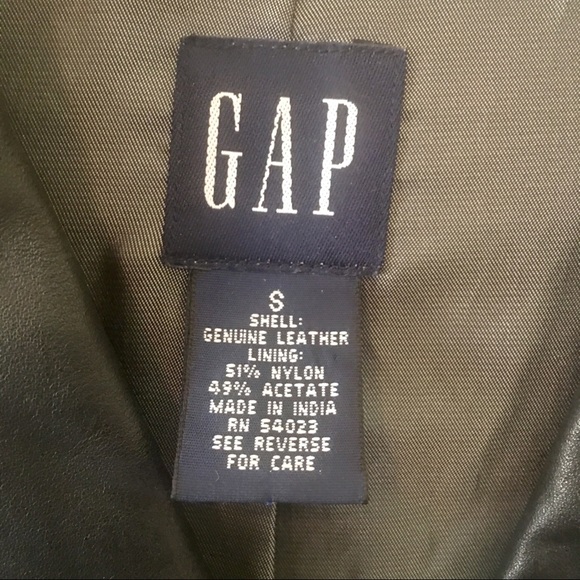 {GAP} 90s Vintage Black Leather Blazer - Picture 6 of 7